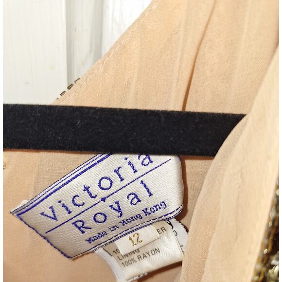 Vintage Victoria Royal Size 12 Beads and Pearl Evening Gown Formal Elegant - Picture 3 of 16